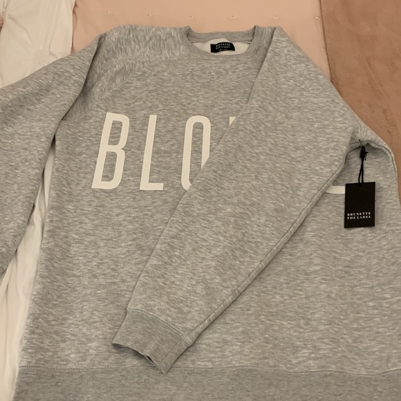 NWT Brunette The Label Blonde crew sweatshirt big sister size L/XL - Picture 2 of 6